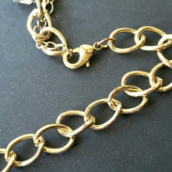 Smokey Crystal Jewelled Gold Statement Necklace - Picture 4 of 4